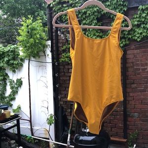 Nu Swim mustard one piece Large